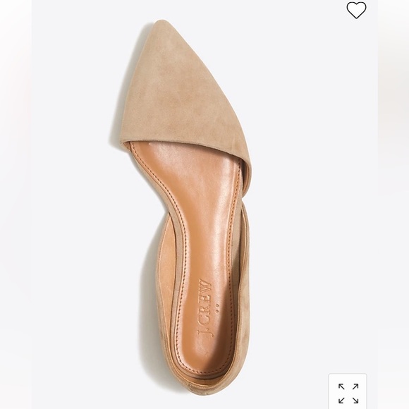 NWOB, J. Crew Factory Zoe suede d'Orsay flats F5310 Saddle 7 shoes tan brown - Picture 2 of 9